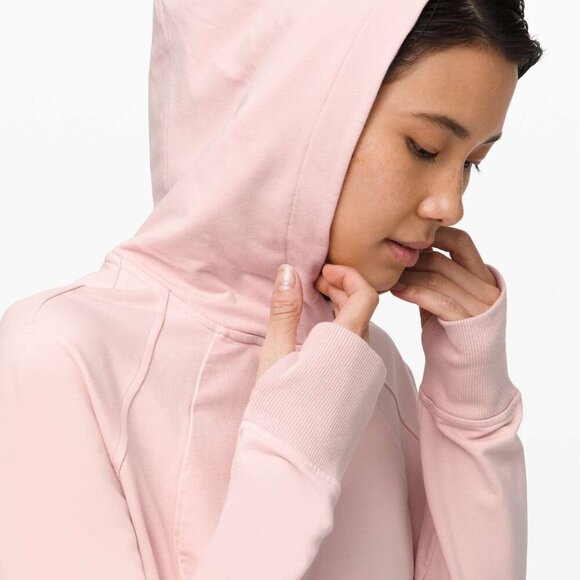 Lululemon Scuba Pullover hoodie blush pink Pink Bliss sweatshirt SZ 8 - Picture 4 of 11